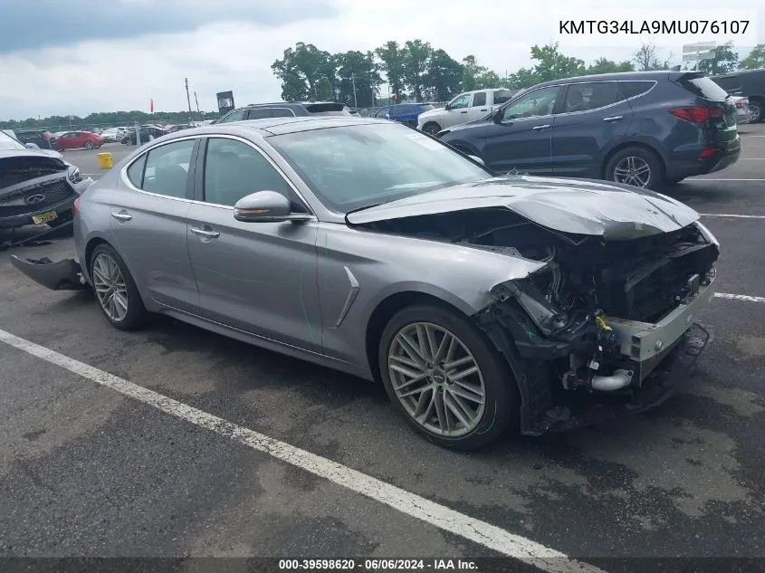 2021 Genesis G70 2.0T Awd VIN: KMTG34LA9MU076107 Lot: 39598620