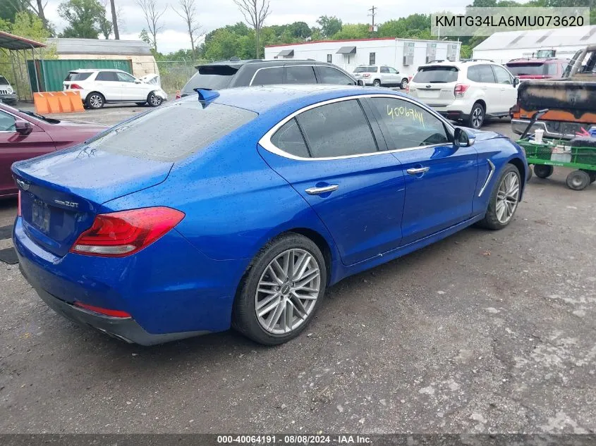 2021 Genesis G70 2.0T Awd VIN: KMTG34LA6MU073620 Lot: 40064191