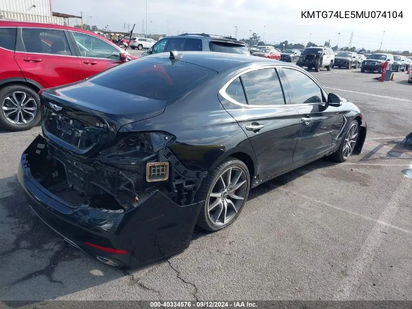 KMTG74LE5MU074104 2021 Genesis G70 3.3T Rwd