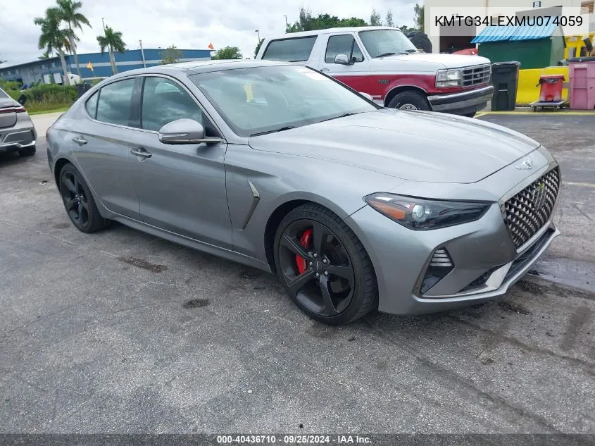 2021 Genesis G70 3.3T Rwd VIN: KMTG34LEXMU074059 Lot: 40436710