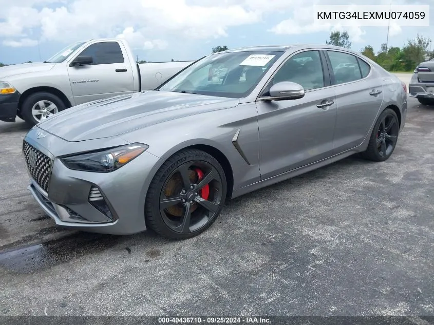 2021 Genesis G70 3.3T Rwd VIN: KMTG34LEXMU074059 Lot: 40436710