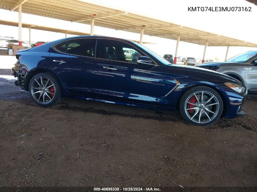 2021 Genesis G70 3.3T Rwd VIN: KMTG74LE3MU073162 Lot: 40695338