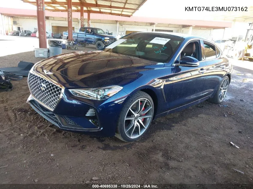 2021 Genesis G70 3.3T Rwd VIN: KMTG74LE3MU073162 Lot: 40695338