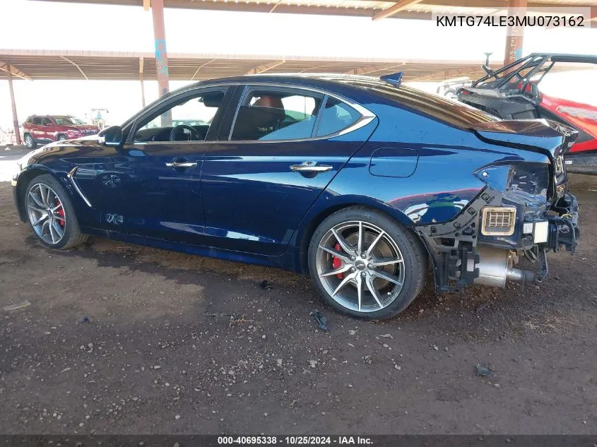 2021 Genesis G70 3.3T Rwd VIN: KMTG74LE3MU073162 Lot: 40695338