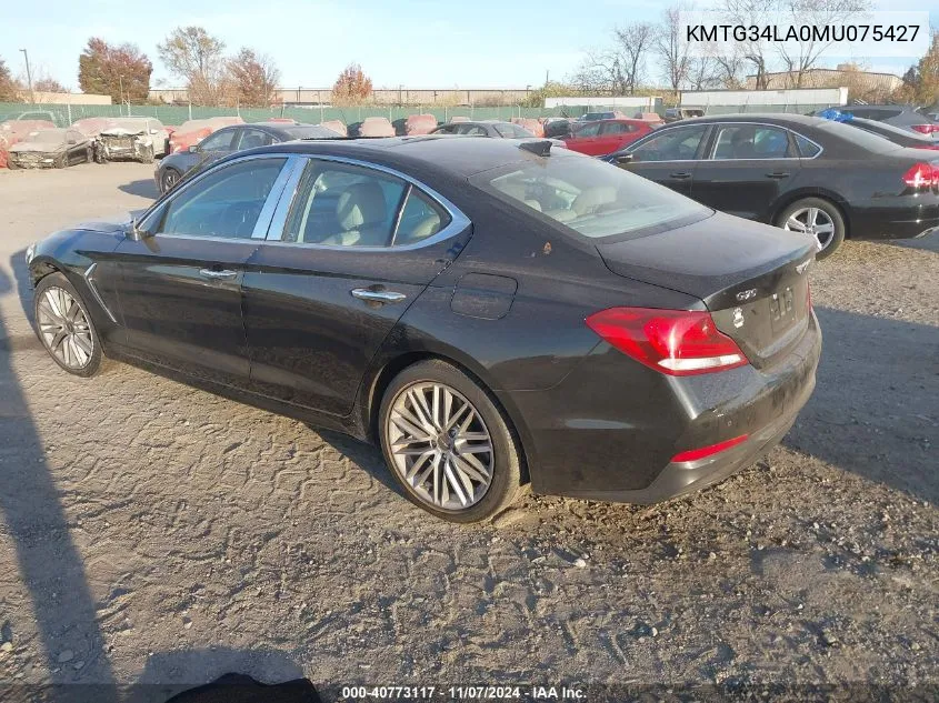 2021 Genesis G70 2.0T Awd VIN: KMTG34LA0MU075427 Lot: 40773117