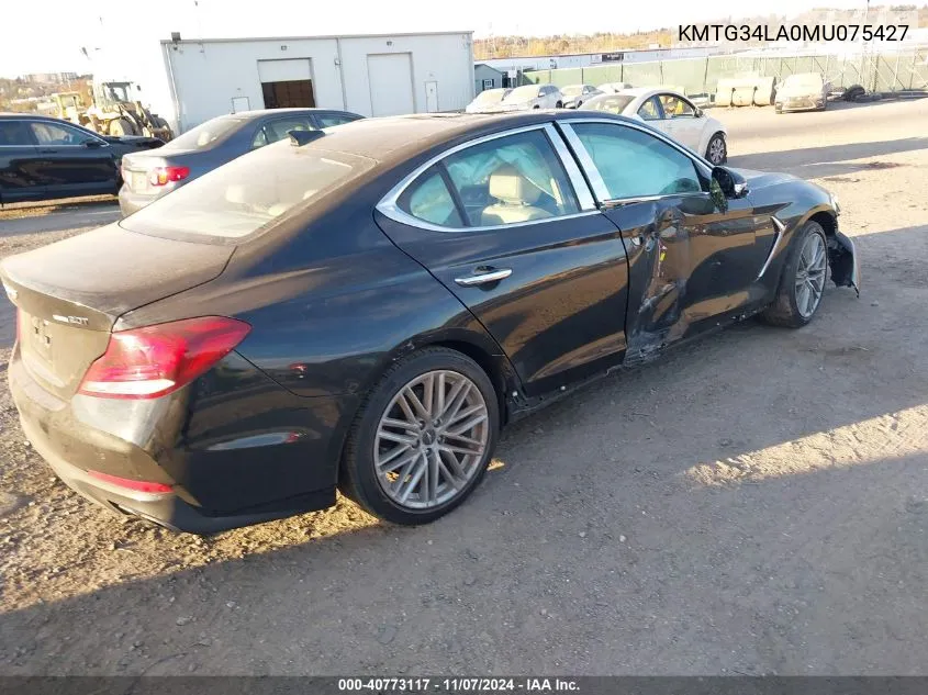 2021 Genesis G70 2.0T Awd VIN: KMTG34LA0MU075427 Lot: 40773117