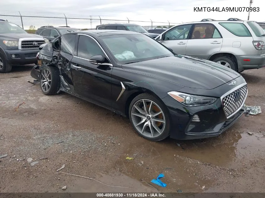 2021 Genesis G70 Prestige VIN: KMTG44LA9MU070983 Lot: 40881930