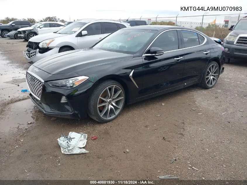 2021 Genesis G70 Prestige VIN: KMTG44LA9MU070983 Lot: 40881930