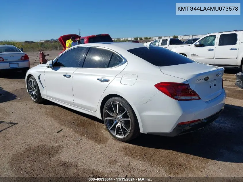 2021 Genesis G70 2.0T VIN: KMTG44LA4MU073578 Lot: 40893044