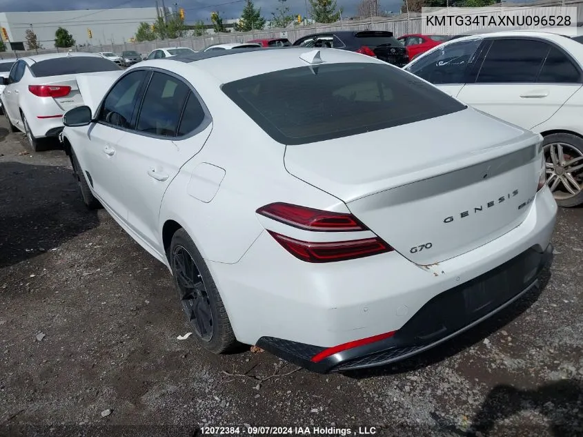 2022 Genesis G70 VIN: KMTG34TAXNU096528 Lot: 12072384