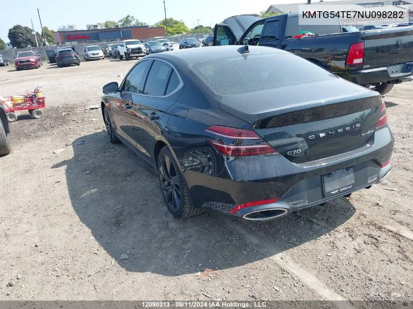 2022 Genesis G70 Sport Advanced/Sport Prestige VIN: KMTG54TE7NU098282 Lot: 12090313