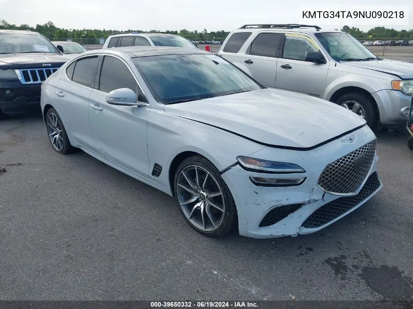 2022 Genesis G70 2.0T Rwd VIN: KMTG34TA9NU090218 Lot: 39650332