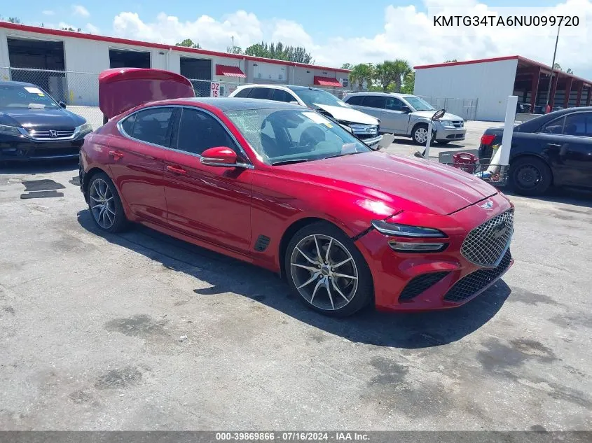 2022 Genesis G70 2.0T Rwd VIN: KMTG34TA6NU099720 Lot: 39869866