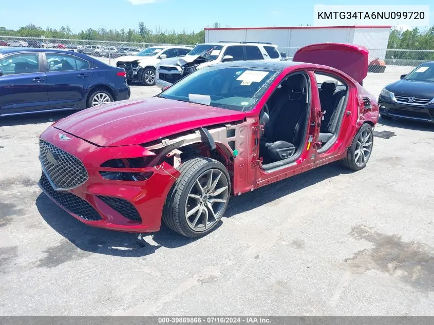 2022 Genesis G70 2.0T Rwd VIN: KMTG34TA6NU099720 Lot: 39869866