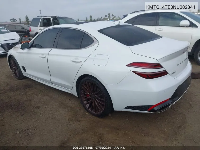 2022 Genesis G70 3.3T Rwd Launch Edition VIN: KMTG14TE0NU082341 Lot: 39976108