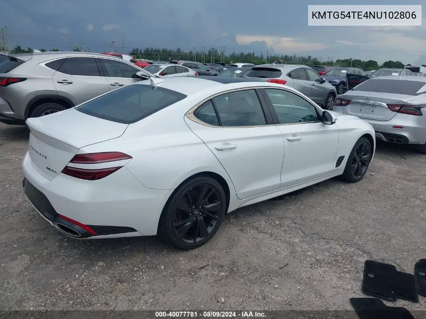 2022 Genesis G70 3.3T Awd VIN: KMTG54TE4NU102806 Lot: 40077781