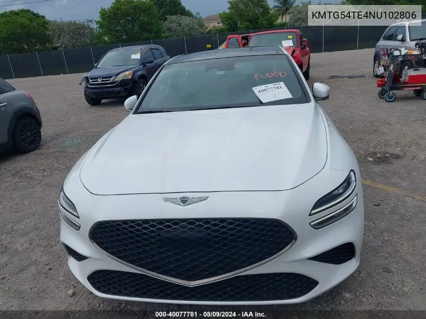 2022 Genesis G70 3.3T Awd VIN: KMTG54TE4NU102806 Lot: 40077781