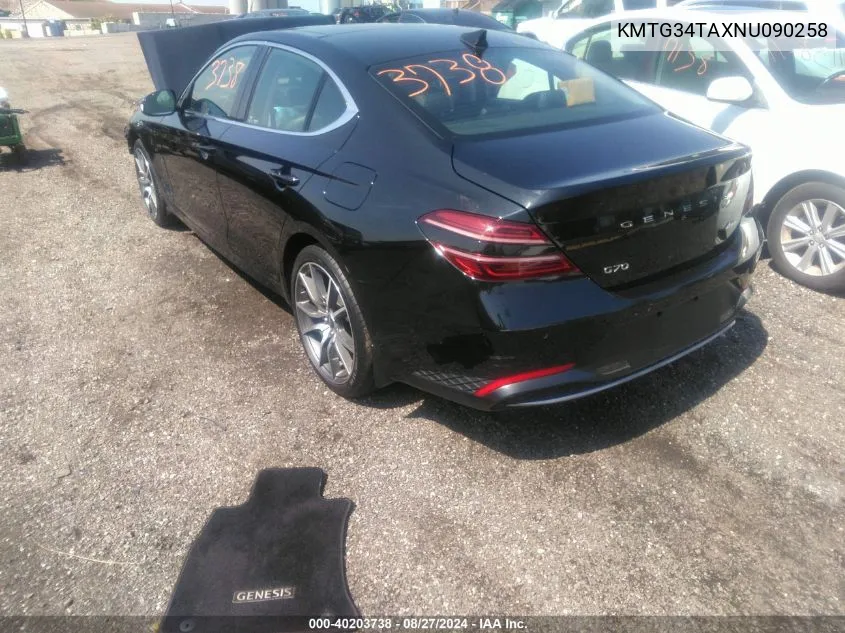 KMTG34TAXNU090258 2022 Genesis G70 2.0T Awd