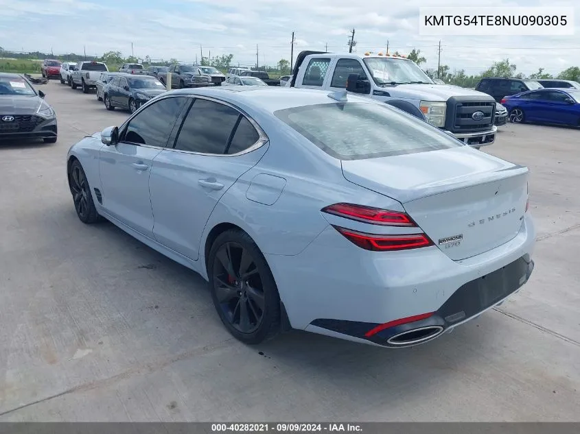 2022 Genesis G70 3.3T Rwd VIN: KMTG54TE8NU090305 Lot: 40282021