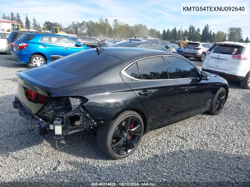 2022 Genesis G70 3.3T Awd VIN: KMTG54TEXNU092640 Lot: 40314629