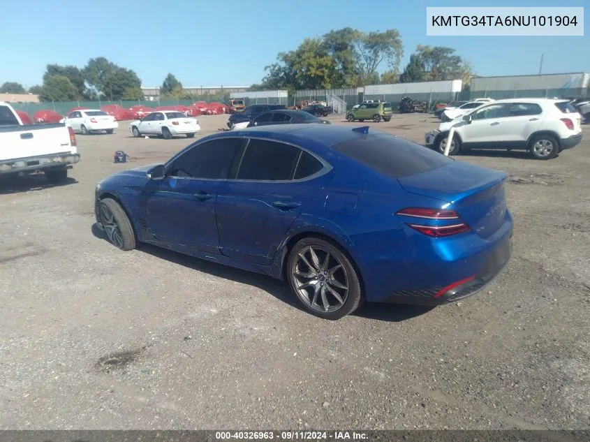 KMTG34TA6NU101904 2022 Genesis G70 2.0T Awd