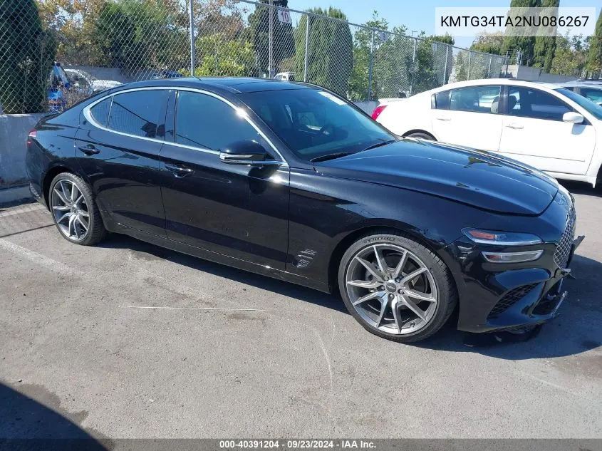 2022 Genesis G70 2.0T Rwd VIN: KMTG34TA2NU086267 Lot: 40391204