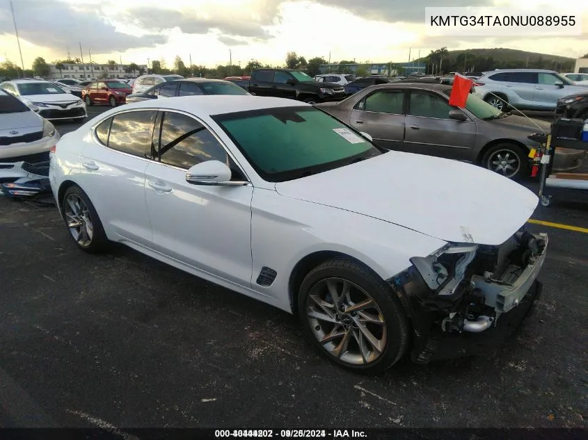 2022 Genesis G70 2.0T Rwd VIN: KMTG34TA0NU088955 Lot: 40444202