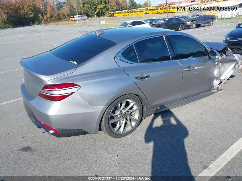 2022 Genesis G70 2.0T Rwd VIN: KMTG34TAXNU093659 Lot: 40727337