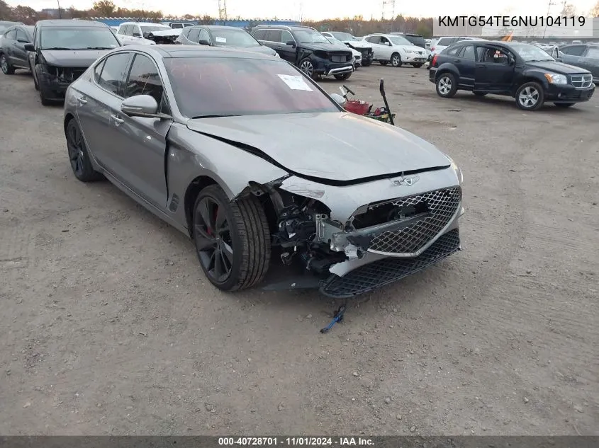 2022 Genesis G70 3.3T Awd VIN: KMTG54TE6NU104119 Lot: 40728701