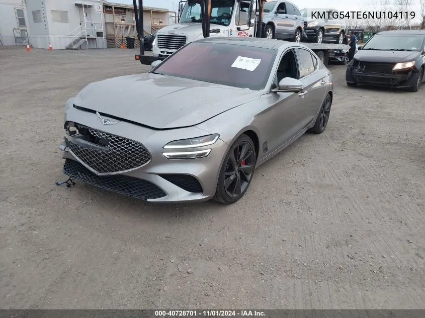 2022 Genesis G70 3.3T Awd VIN: KMTG54TE6NU104119 Lot: 40728701