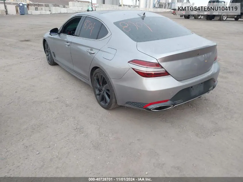 2022 Genesis G70 3.3T Awd VIN: KMTG54TE6NU104119 Lot: 40728701