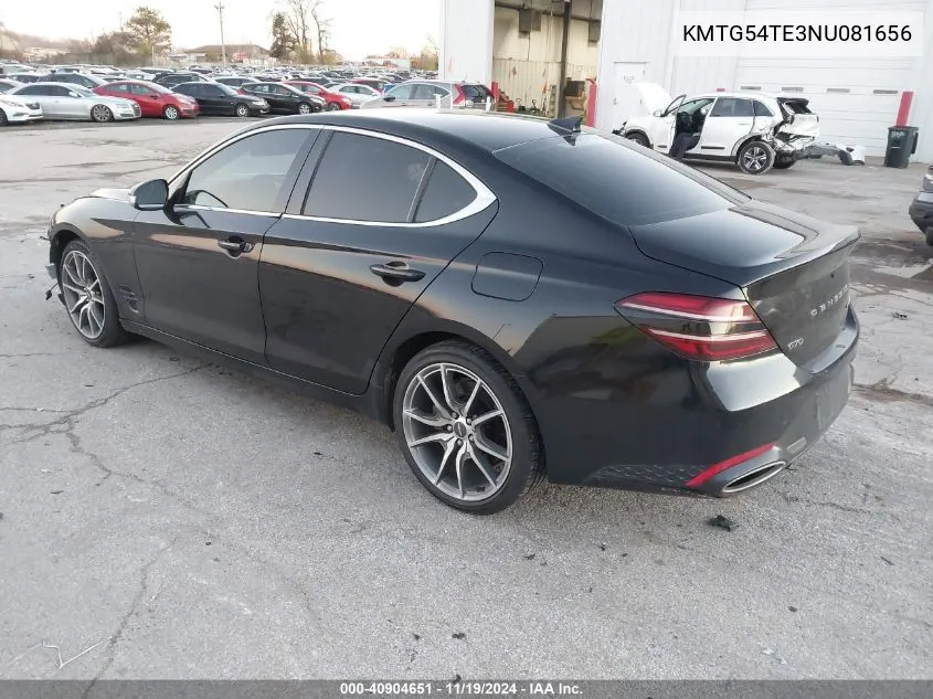 2022 Genesis G70 3.3T Awd VIN: KMTG54TE3NU081656 Lot: 40904651