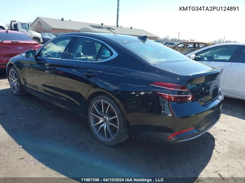 2023 Genesis G70 Prestige VIN: KMTG34TA2PU124891 Lot: 11987596