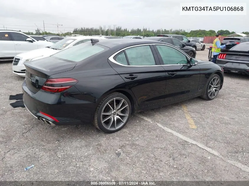 2023 Genesis G70 2.0T Rwd VIN: KMTG34TA5PU106868 Lot: 39806509