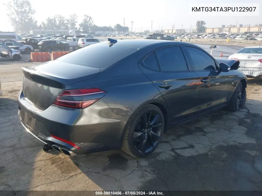 2023 Genesis G70 2.0T Rwd VIN: KMTG34TA3PU122907 Lot: 39810456