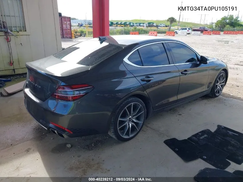 KMTG34TA0PU105191 2023 Genesis G70 2.0T Rwd