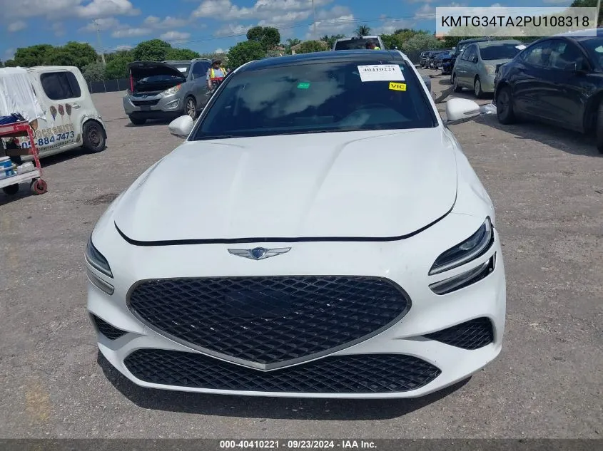 2023 Genesis G70 2.0T Rwd VIN: KMTG34TA2PU108318 Lot: 40410221