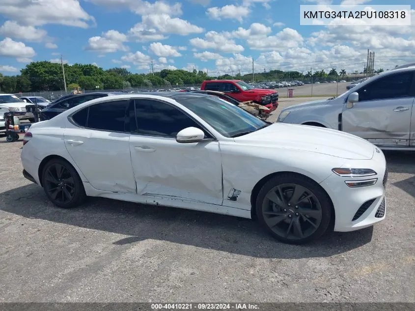 2023 Genesis G70 2.0T Rwd VIN: KMTG34TA2PU108318 Lot: 40410221