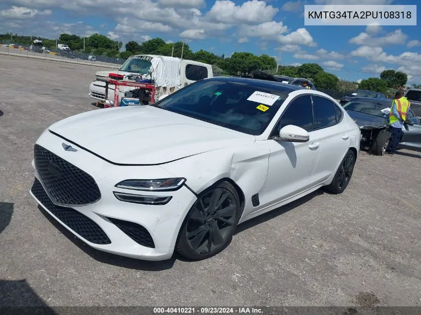 2023 Genesis G70 2.0T Rwd VIN: KMTG34TA2PU108318 Lot: 40410221