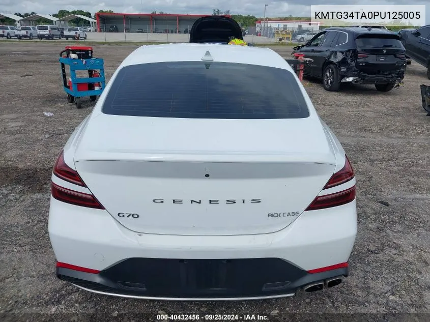 2023 Genesis G70 2.0T Rwd VIN: KMTG34TA0PU125005 Lot: 40432456