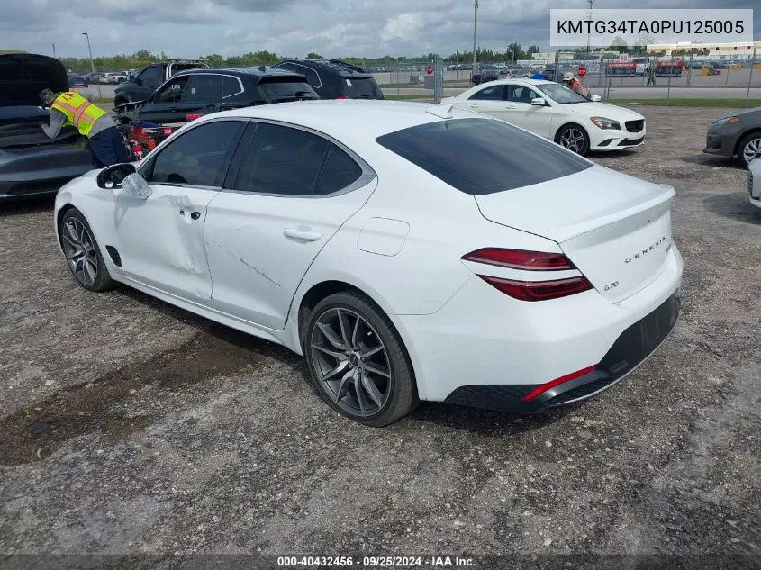 2023 Genesis G70 2.0T Rwd VIN: KMTG34TA0PU125005 Lot: 40432456