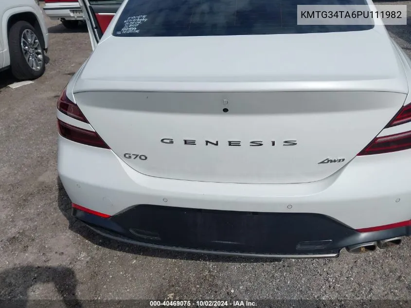 2023 Genesis G70 2.0T Awd VIN: KMTG34TA6PU111982 Lot: 40469075