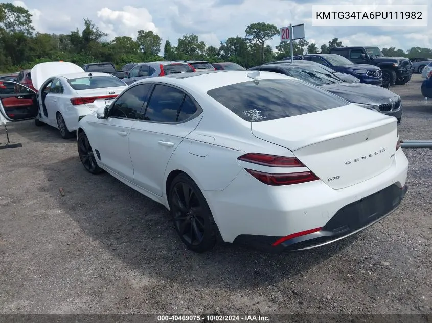 2023 Genesis G70 2.0T Awd VIN: KMTG34TA6PU111982 Lot: 40469075