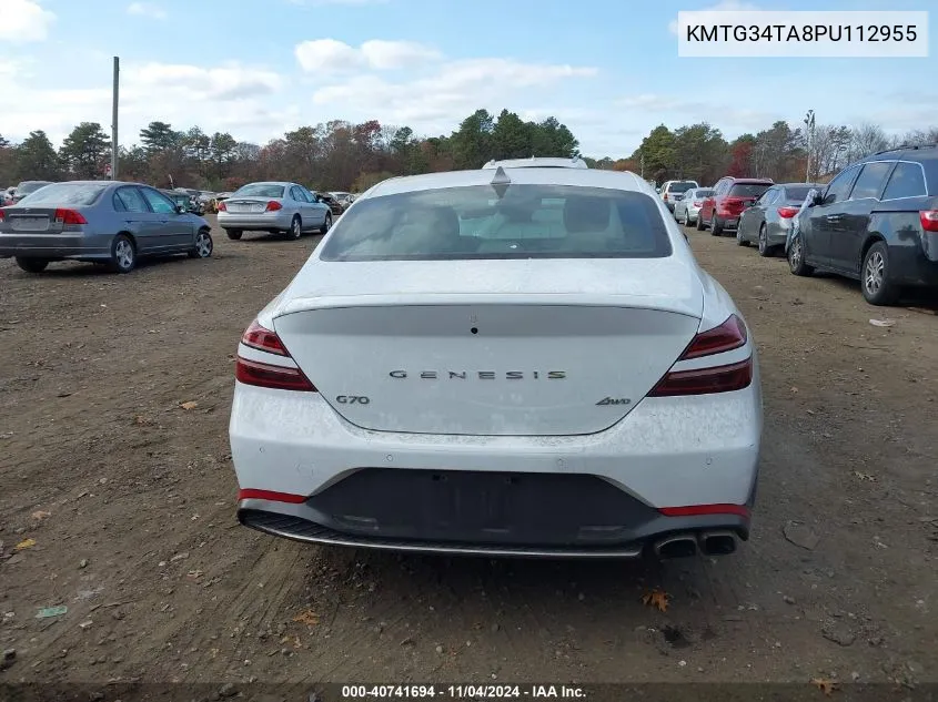 2023 Genesis G70 2.0T Awd VIN: KMTG34TA8PU112955 Lot: 40741694