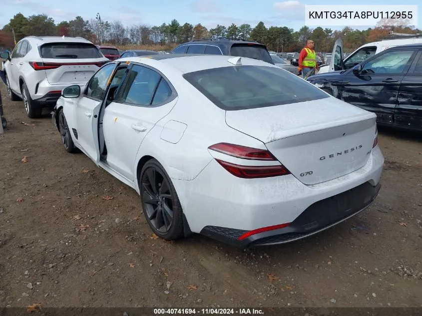 2023 Genesis G70 2.0T Awd VIN: KMTG34TA8PU112955 Lot: 40741694