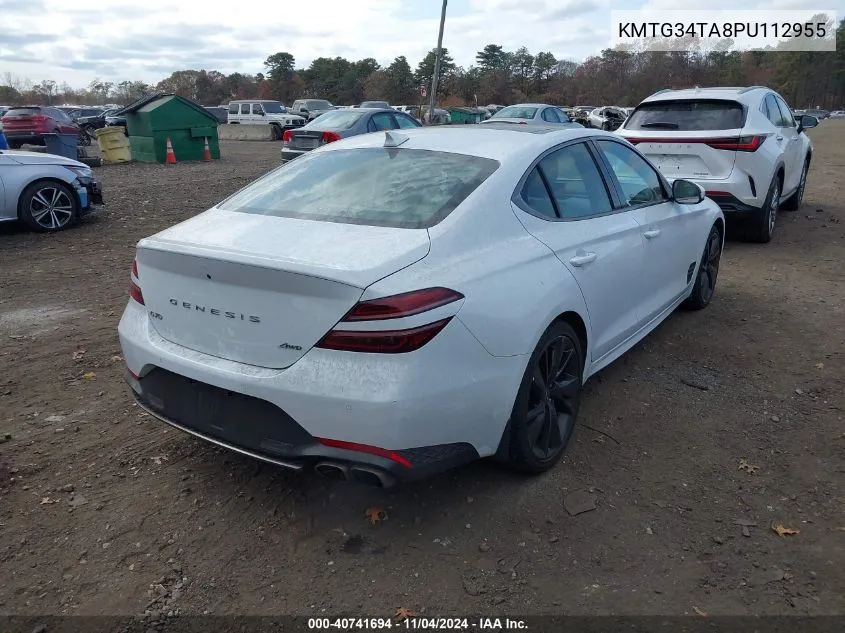 2023 Genesis G70 2.0T Awd VIN: KMTG34TA8PU112955 Lot: 40741694