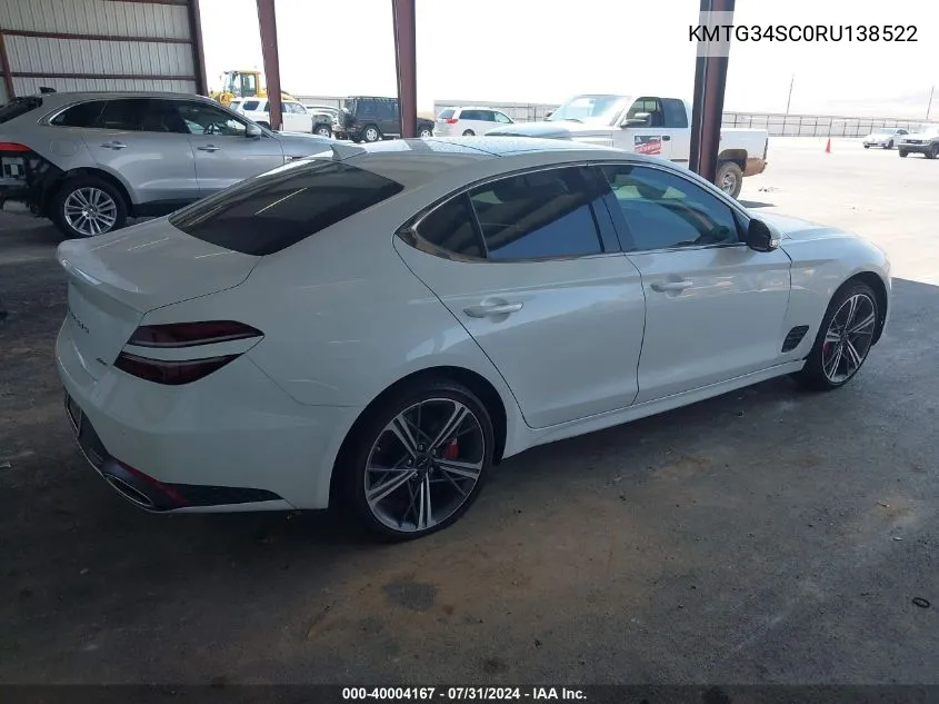 2024 Genesis G70 2.5T Awd VIN: KMTG34SC0RU138522 Lot: 40004167