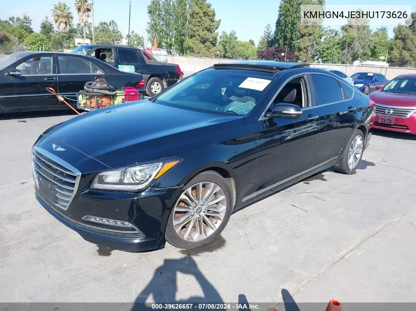 2017 Genesis G80 3.8 VIN: KMHGN4JE3HU173626 Lot: 39626657