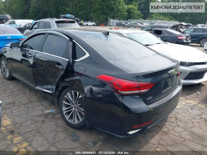 2017 Genesis G80 3.8 VIN: KMHGN4JE3HU187087 Lot: 39866651