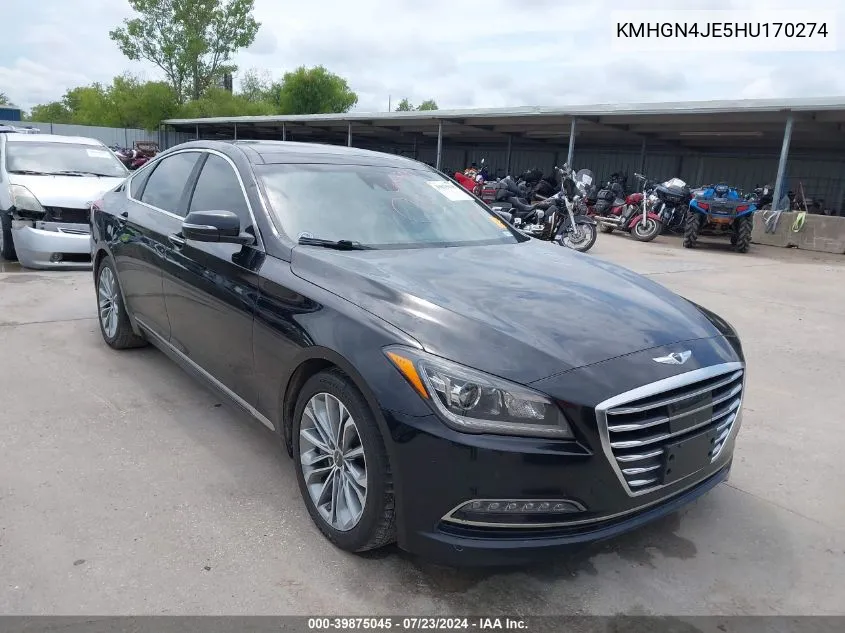 2017 Genesis G80 3.8 VIN: KMHGN4JE5HU170274 Lot: 39875045